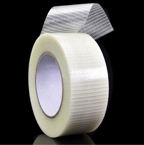 What performance advantages does non-residue glass fiber tape have when applied?